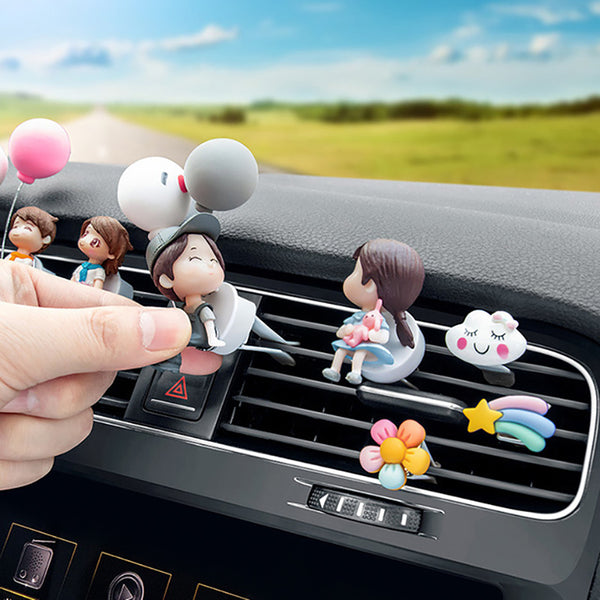 Cute Cartoon Air Outlet Perfume Decorative Couple Ornaments Car Interior Air Freshener