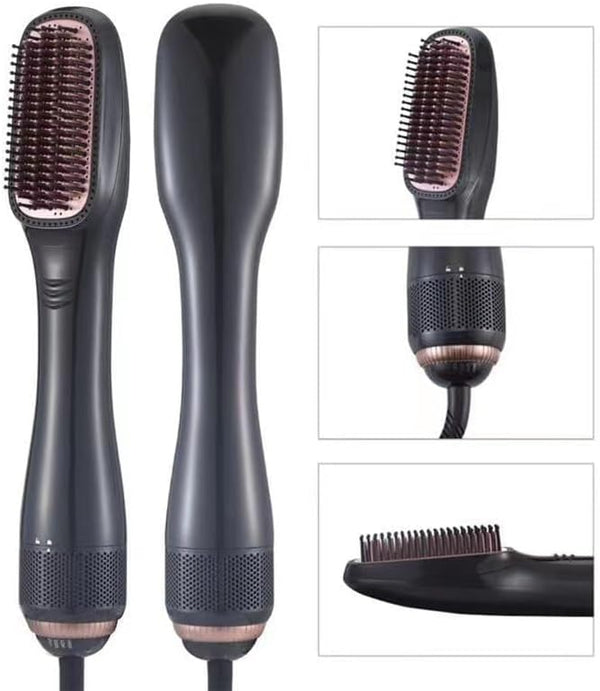 3 in 1 Hair Dryer Brush and Straightener Brush, Professional Powerful 1200W Ceramic Tourmaline Ionic Hot Air Brush, 3 Heat Settings/2 Speed, One Step Hair Dryer and Styler for All Hair Types.