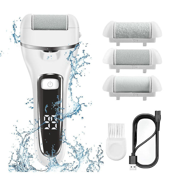 Pedicure Kit 11 in1 , Electric Pedicure Remover, Two Speeds, Rechargeable, Three Roller Heads for Ultimate Softness, Wet and Dry Foot Care Tools for Rejuvenation