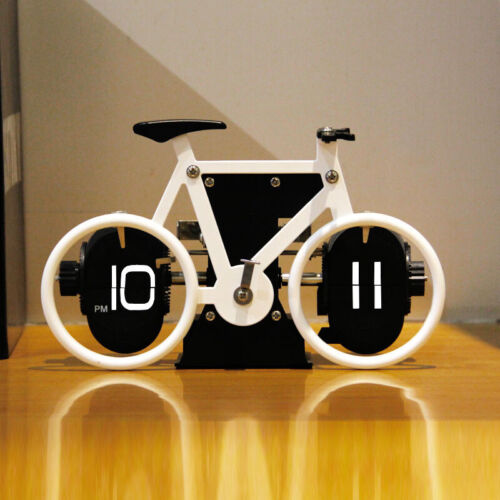 Flip numbers desk Clock with a beautiful and distinctive Design - Bicycle - a great gift for office décor_F087