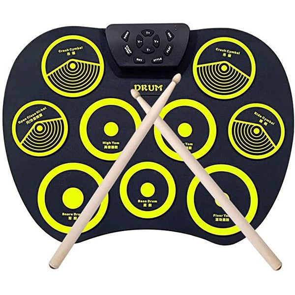 Portable Electronics Drum Set Roll Up Drum Kit 9 Silicone Pads USB Powered With Foot Pedals Drumsticks USB Cable
